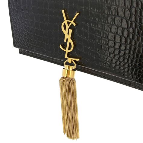 ysl 452159|Monogram Kate Saint Laurent bag in crocodile print leather.